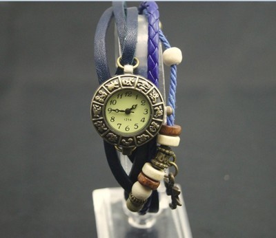 复古风潮新选择 特价销售最新流行款真皮皮带编制吊坠表